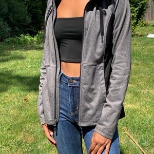 North Face Grey Zip-Up Hoodie